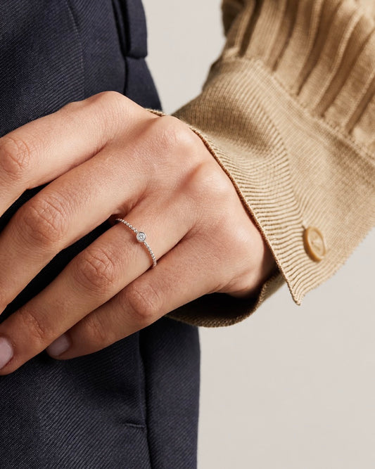 Beaded solo ring
