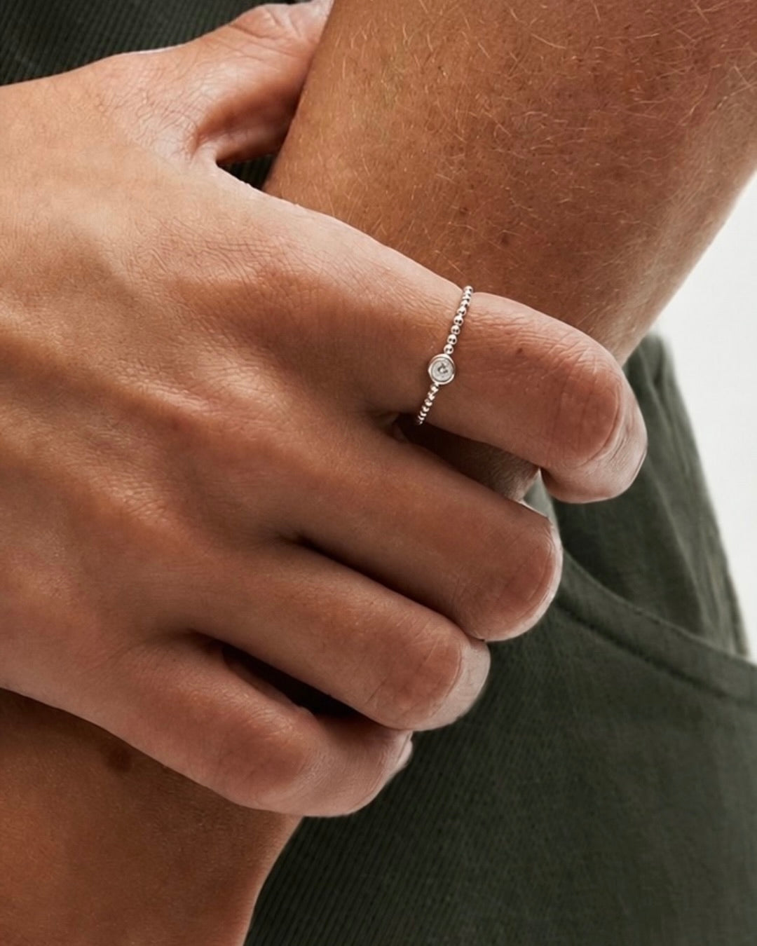 Beaded solo ring